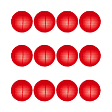 12" Paper Lanterns Round 'Red' Regular Wire Value Pack  (12 pieces)